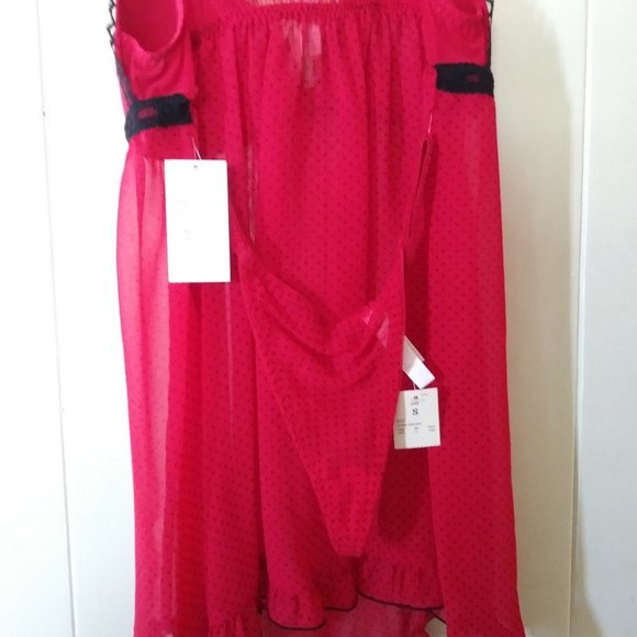 New with tags. Red and black dot lingerie. - Picture 4 of 4